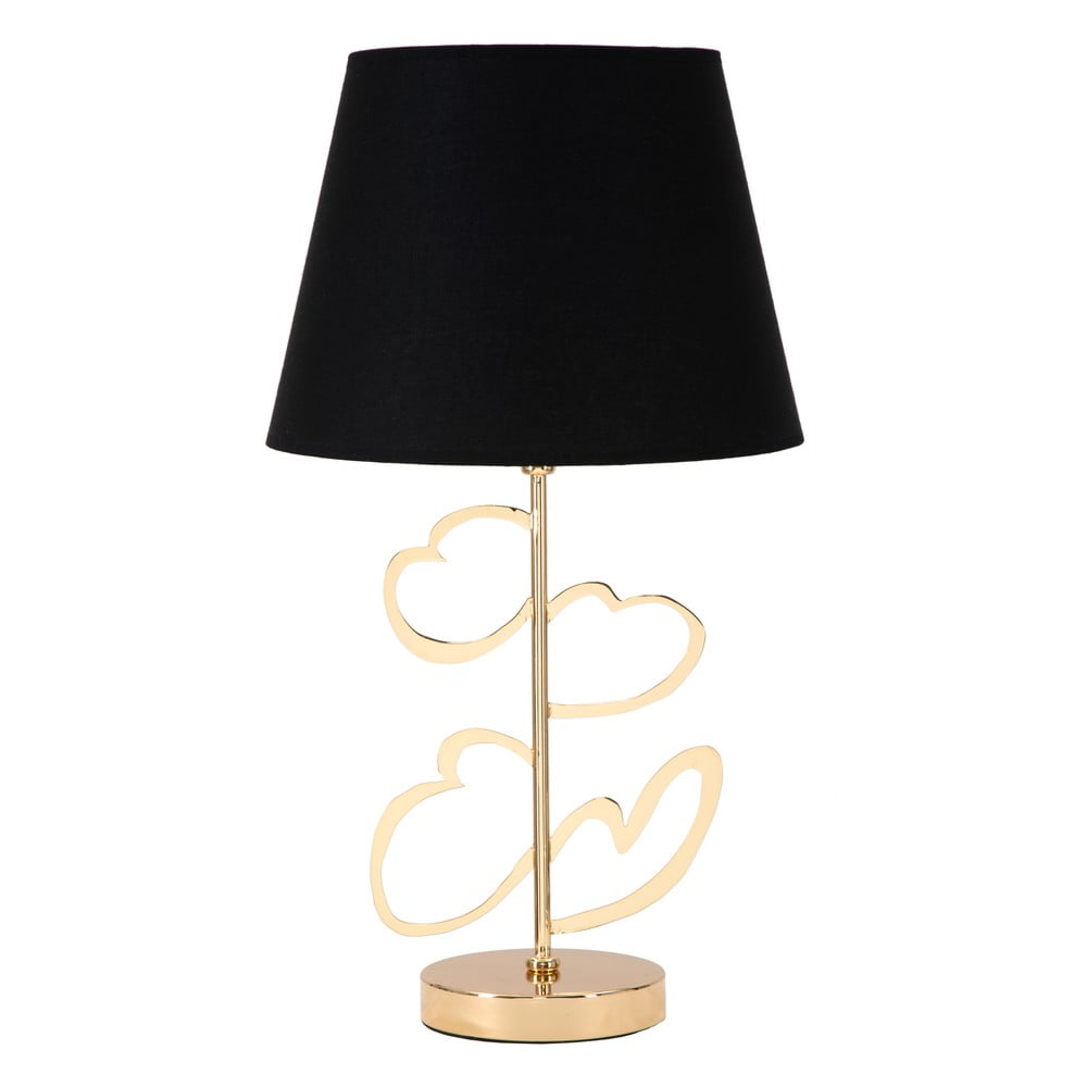 Stolní lampa v černo-zlaté barvě Mauro Ferretti Glam Heart, výška 61 cm