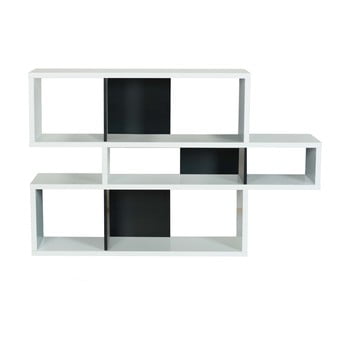 Bibliotecă cu detalii negre temahome london small, 156 x 100 cm, alb