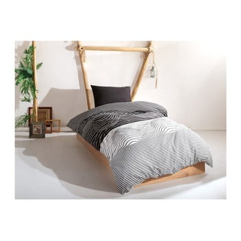Set lenjerie și cearșaf din bumbac pentru pat single leslie, 160 x 220 cm