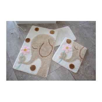 Set 3 covorașe de baie alessia buyuk fil brown