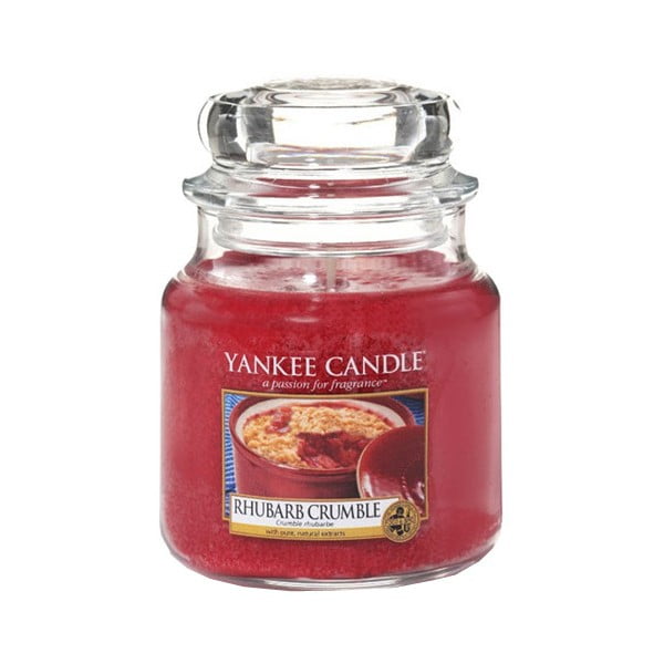 Vonná svíčka Yankee Candle Rebarborový Crumble, doba hoření 65 - 90 hodin