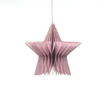Decorațiune din hârtie pentru crăciun, formă stea only natural, lungime 7,5 cm, roz auriu