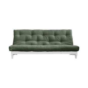 Canapea extensibilă karup design fresh white/olive green, verde