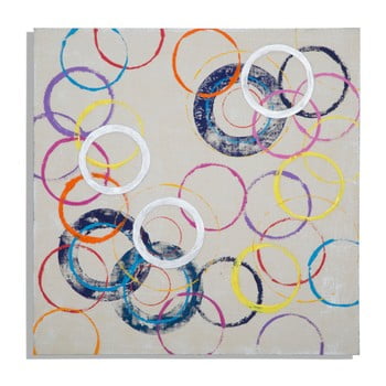 Tablou pictat manual mauro ferretti circles, 80 x 80 cm