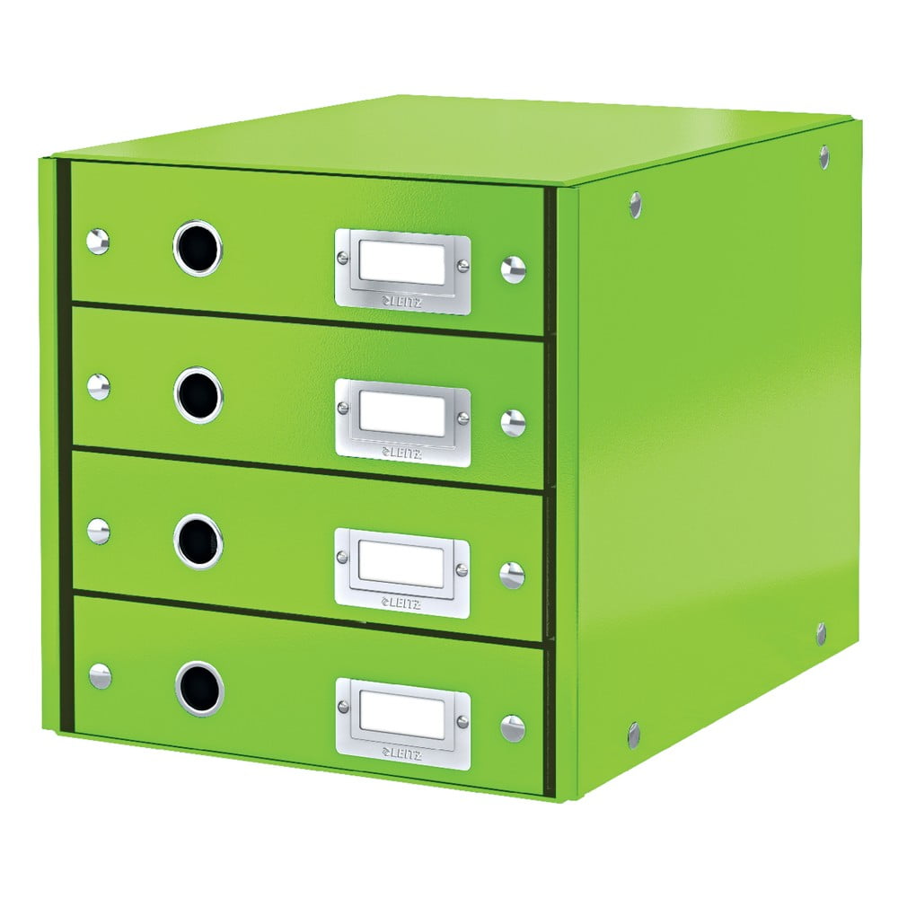 Zelený box se 4 zásuvkami Leitz Office, délka 36 cm