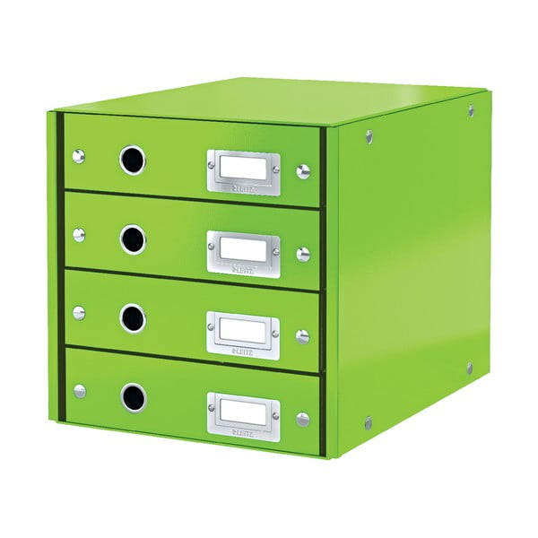 Zelený box se 4 zásuvkami Leitz Office, délka 36 cm