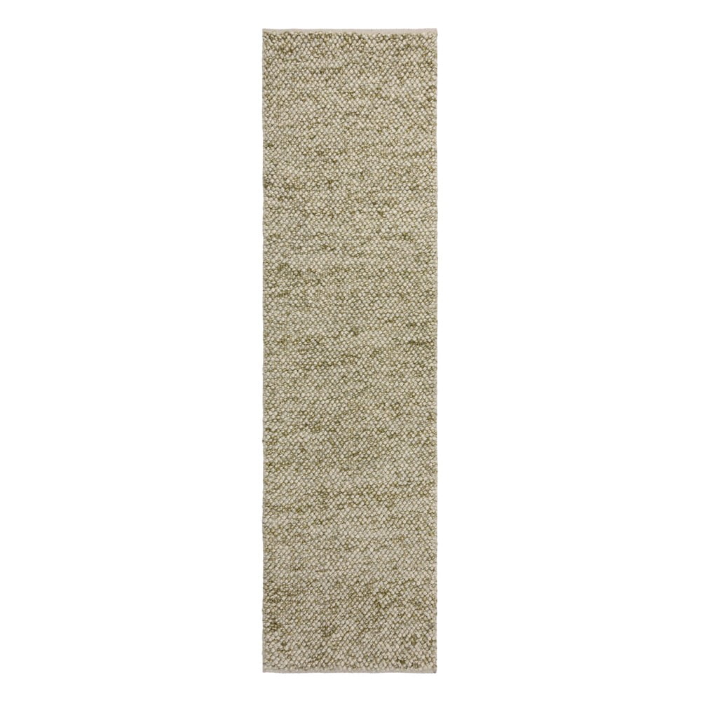 Khaki ručně tkaný běhoun s příměsí vlny 60x230 cm Minerals – Flair Rugs