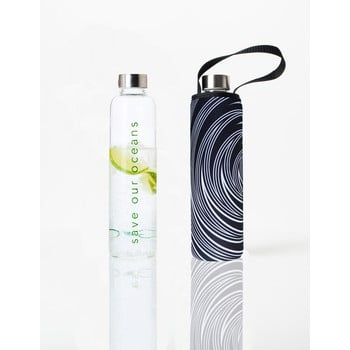 Sticlă de voiaj din sticlă borosilicată cu husă BBBYO Spiral, 750 ml