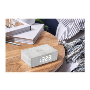 Ceas deșteptător cu led gingko flip click, gri deschis