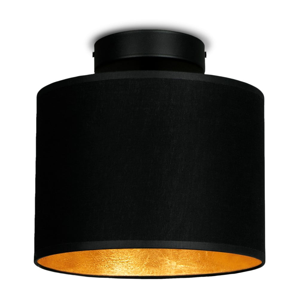 Černé stropní svítidlo s detailem ve zlaté barvě Sotto Luce Mika XS CP, ⌀ 20 cm