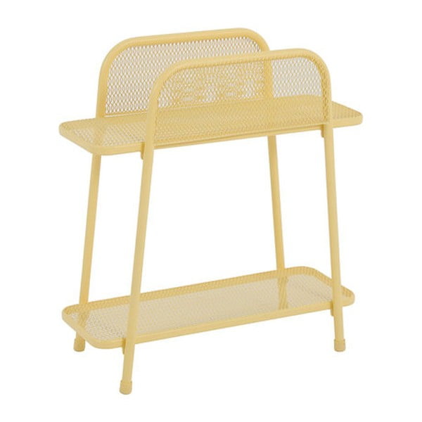 Žlutý kovový odkládací stolek na balkon Garden Pleasure MWH, výška 70 cm