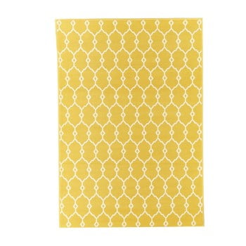 Covor foarte rezistent floorita trellis, 133 x 190 cm, galben