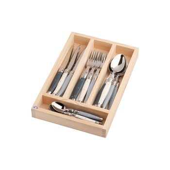 Set 24 tacâmuri din inox, în cutie de lemn, jean dubost atelier