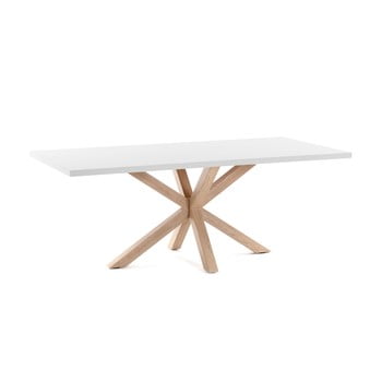 Masă la forma arya, lungime 160 cm, alb - natural