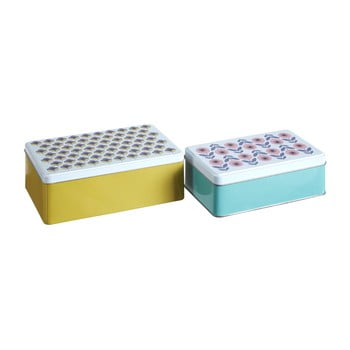 Set 2 cutii depozitare din tablă premier housewares joni, 13 x 20 cm