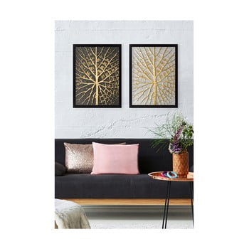 Set 2 tablouri tablo center tree golden