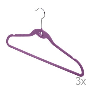 Set 3 umerașe domopak velvet hangers, violet
