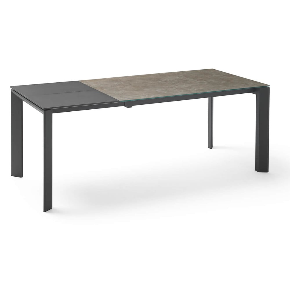 Hnědo-černý rozkládací jídelní stůl sømcasa Lisa, délka 140/200 cm