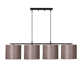 Lustră metalică cu abajur maro opviq lights jacob, negru
