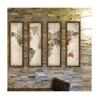 Tablou decorativ din mai multe piese world, 19 x 70 cm