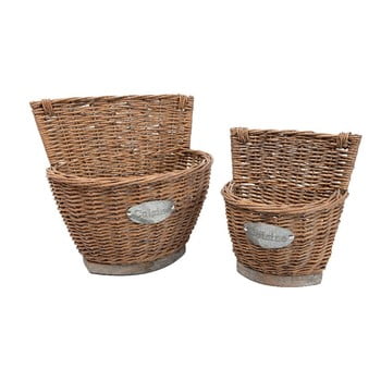 Set 2 coșuri răchită pentru perete antic line wicker