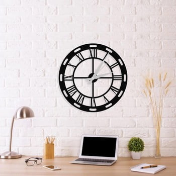 Ceas de perete roman clock, 48 x 50 cm, negru