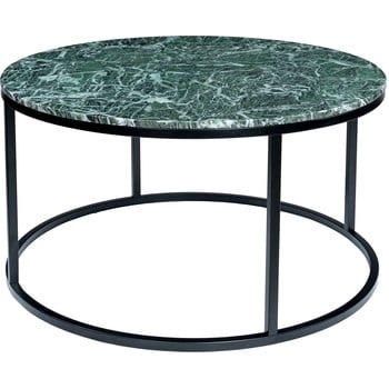 Măsuță de cafea cu blat din marumură rge accent, ⌀ 85 cm, verde închis
