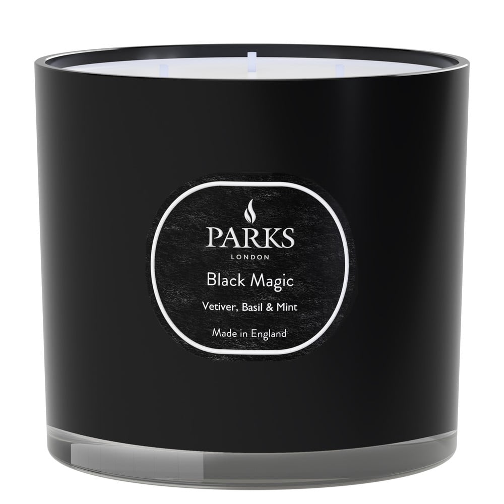 Svíčka s vůní vetiver, bazalky a máty Parks Candles London Black Magic, doba hoření 56 h