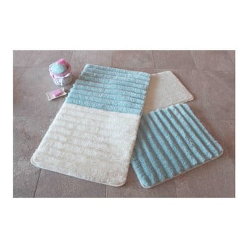 Set 3 covorașe de baie confetti bathmats, albastru - alb