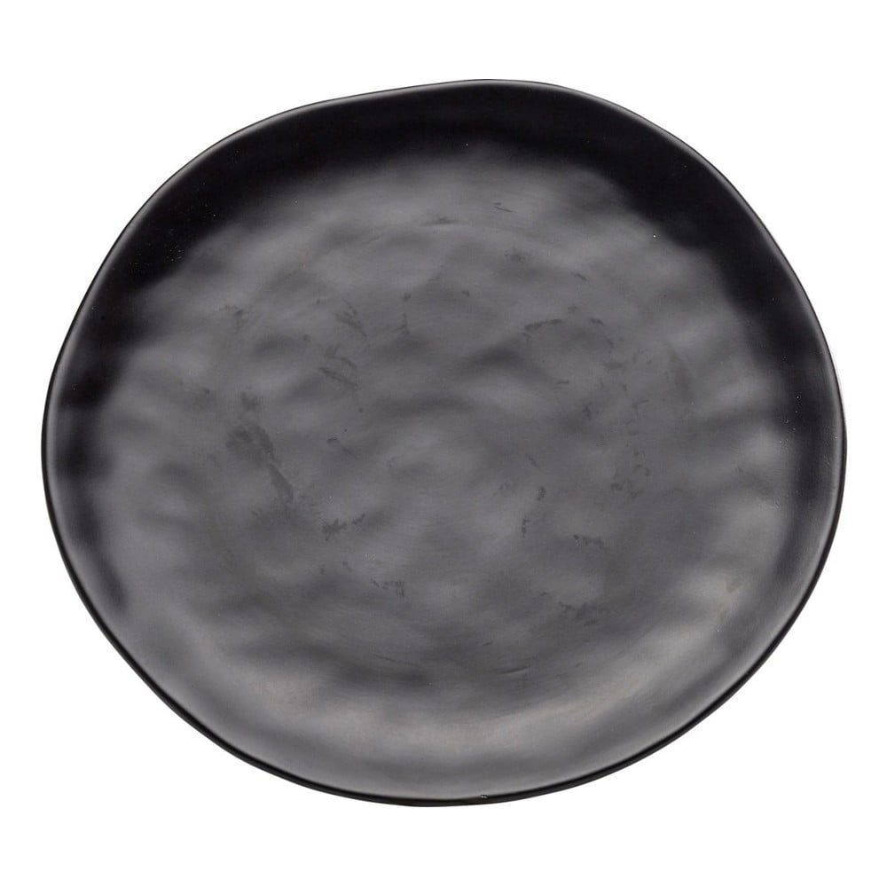 Černý kameninový talíř Kare Design Organic Black, ⌀ 26 cm