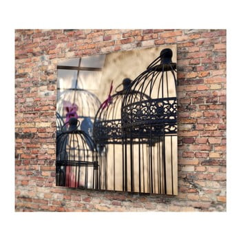 Tablou din sticlă 3d art cages, 50 x 50 cm