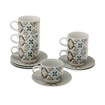 Set 6 căni pentru ceai cu farfurii și suport versa tea