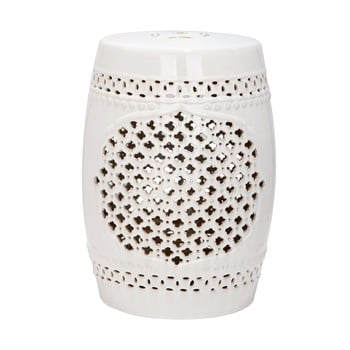 Măsuță din ceramică adecvată pentru exterior safavieh marbella, ø 33 cm, crem