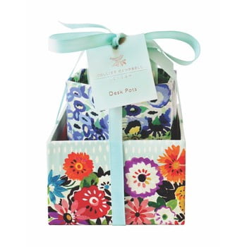 Set 3 cutii depozitare portico designs bleu floral