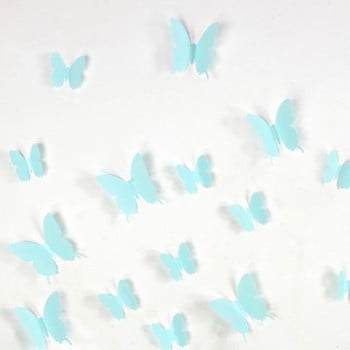 Set 12 autocolante 3d ambiance butterflies, turcoaz