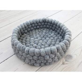 Coș depozitare cu bile din lână wooldot ball basket, ⌀ 28 cm, gri oțel