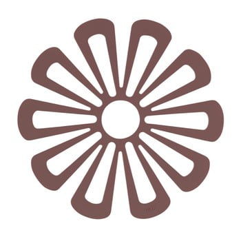 Suport din silicon pentru vase fierbinți zone flower, maro