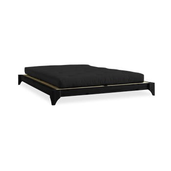 Pat din lemn de pin karup design elan, 180 x 200 cm, negru