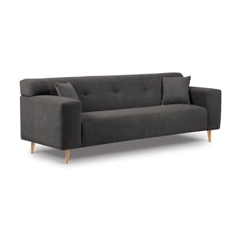 Canapea cu 3 locuri kooko home twist, gri închis