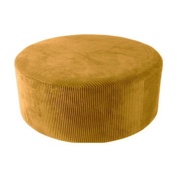 Puf din catifea raiată leitmotiv glam, 90 x 35 cm, galben