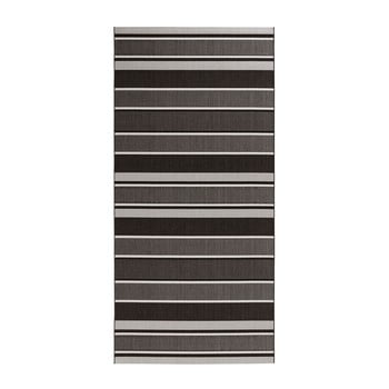 Covor adecvat interior/exterior Bougari Strap, 80 x 200 cm, negru-gri