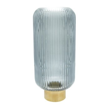Vază din sticlă cu suport din metal green gate, înălțime 40 cm, gri