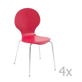 Set 4 scaune Actona Marcus Dining Chair, roșu