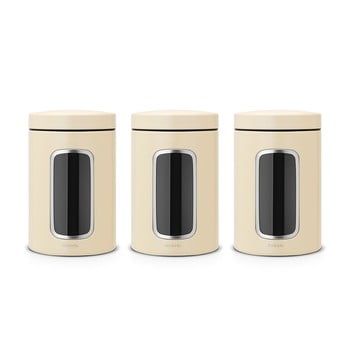 Set 3 recipiente de bucătărie brabantia, 1,4 l, crem