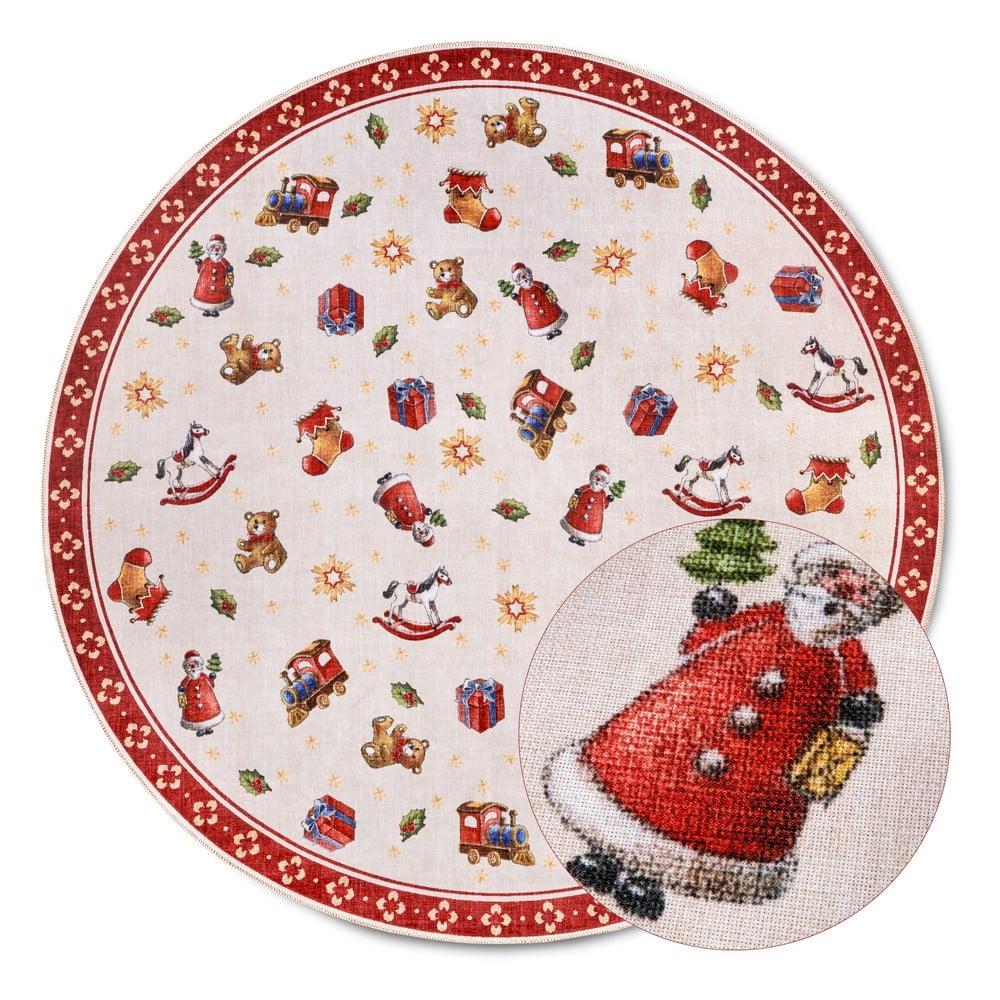 Červený kulatý koberec s vánočním motivem ø 150 cm Red Christmas – Villeroy&Boch