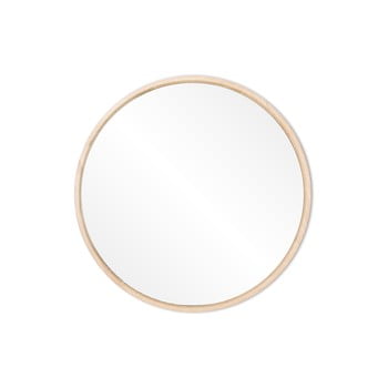 Oglindă de perete cu ramă din lemn masiv de stejar gazzda look, ⌀ 27 cm