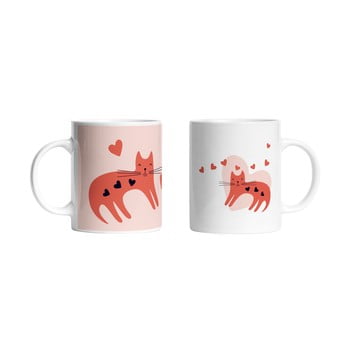 Set 2 căni din ceramică butter kings hearty kittens, 330 ml