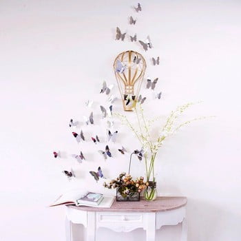 Set autocolante cu efect 3d ambiance mirror butterflies, 12 buc.