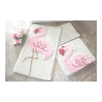 Set 3 covorașe de baie confetti bathmats flamingo