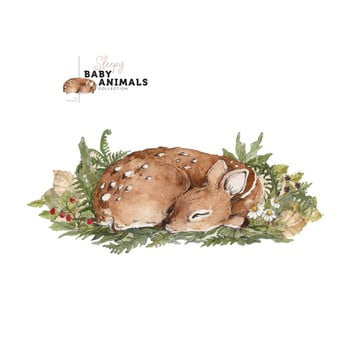 Autocolant de perete dekornik my little wild deer, 150 x 65 cm
